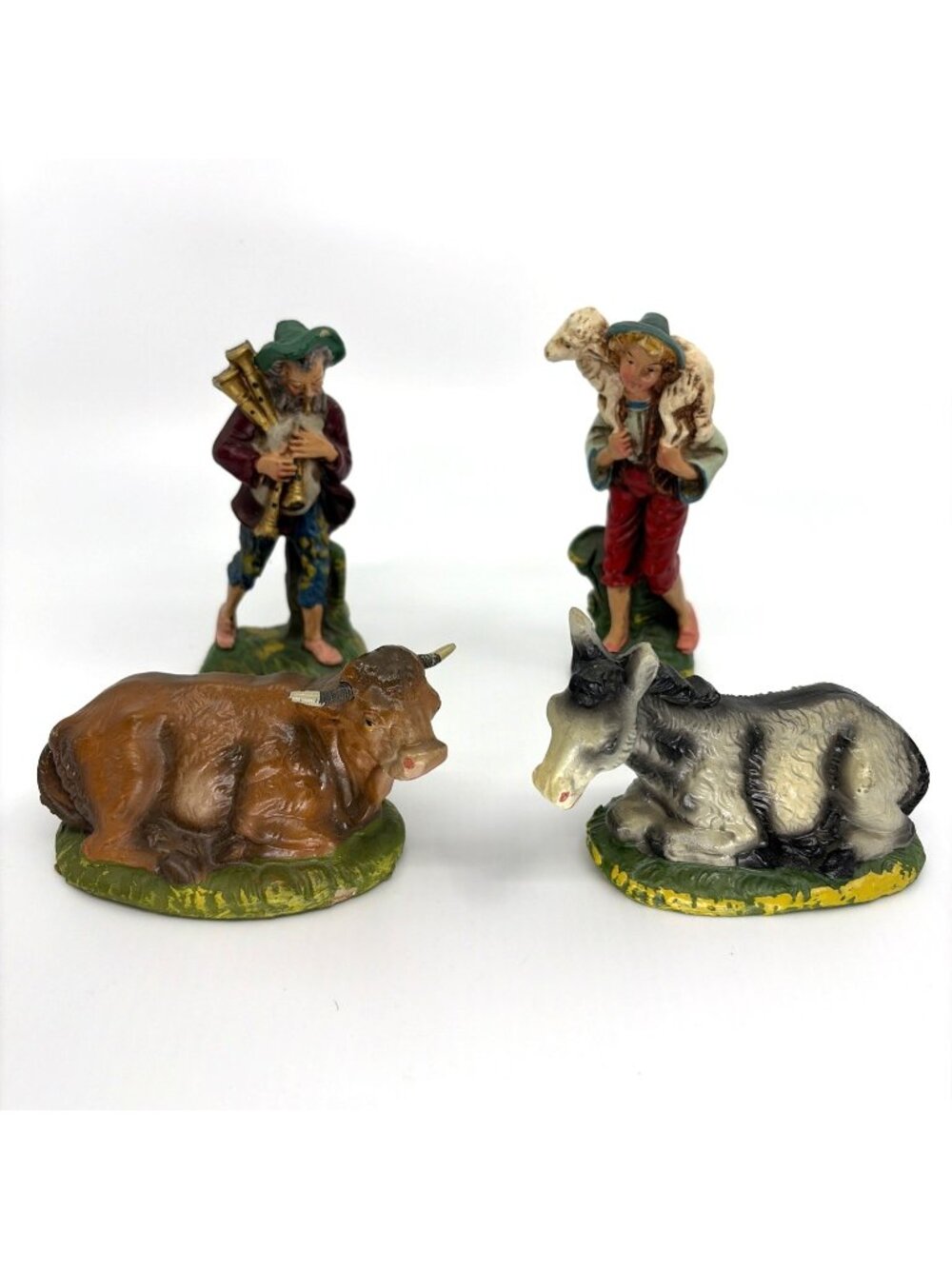 Vtg Fontanini Nativity Figures Josiah Gabriel Ox Donkey Italy 5" Lot Simonetti